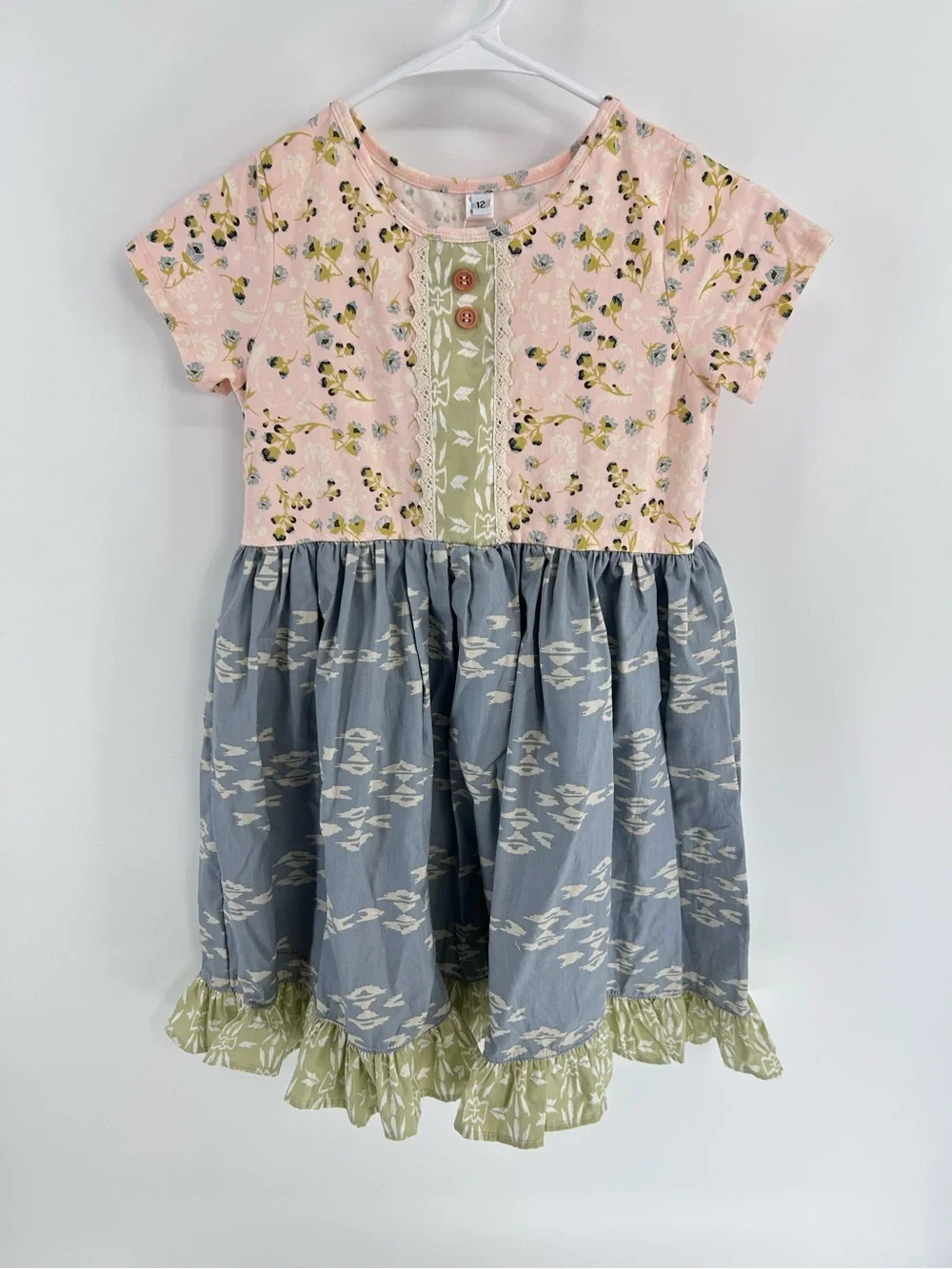 NWT Girls Widdle Me Boutique Floral Patchwork Dress - Size 12